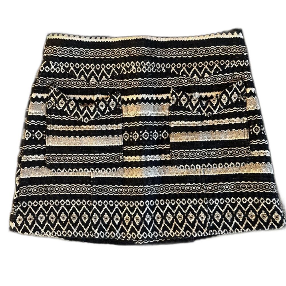 Altar'd State Women's Medium Black & Beige Sweater Skirt Boho Romantic OnTrend